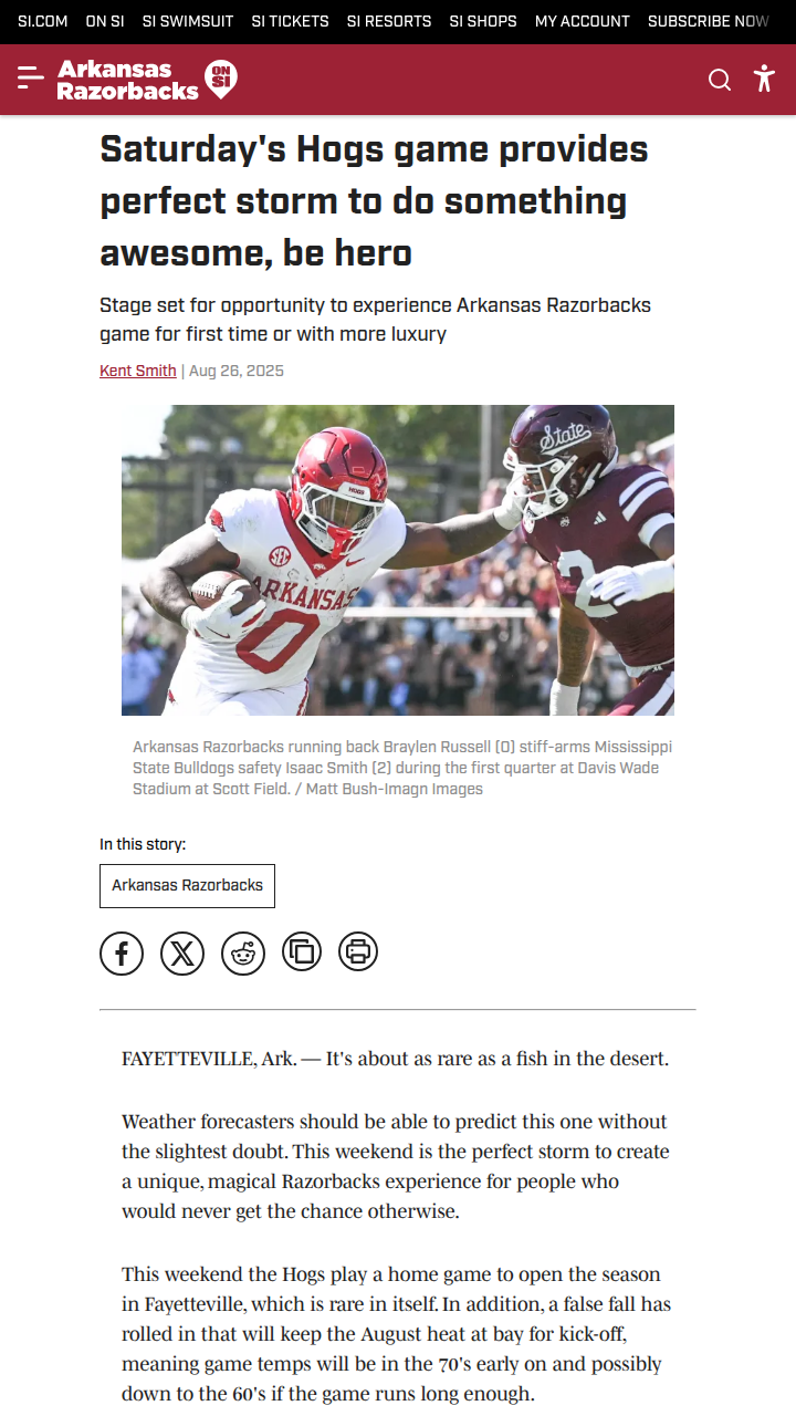 Fayetteville’s perfect chance to make Razorbacks memories