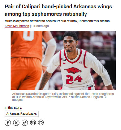 Arkansas duo shine as top sophomores