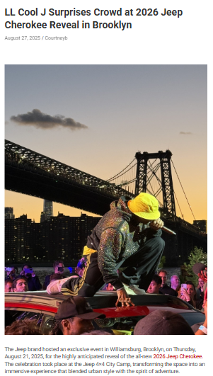 LL Cool J rocks Brooklyn at Jeep Cherokee launch