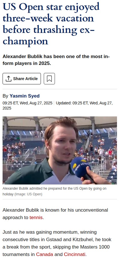 US Open: Bublik’s Wild Vacation, Then a Cilic Beatdown!