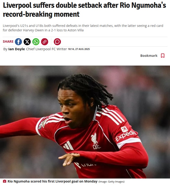 Ngumoha Makes History, But Reds’ Youth Sides Stumble