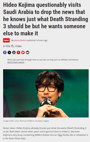 Kojima Drops DS3 Bombshell in Riyadh 🤯