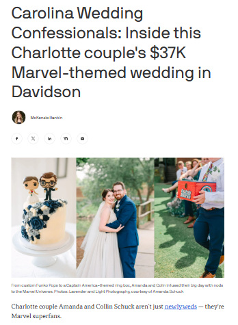 Marvel magic at a Charlotte wedding