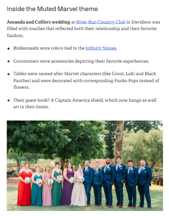 Marvel magic at a Charlotte wedding