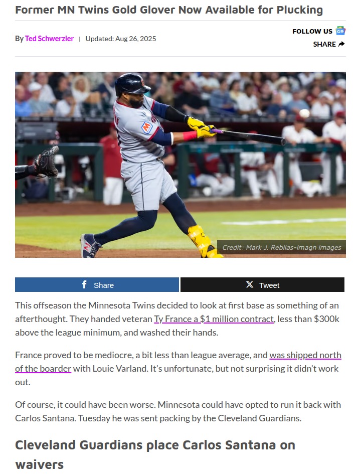 Twins dodge a bullet with Carlos Santana move