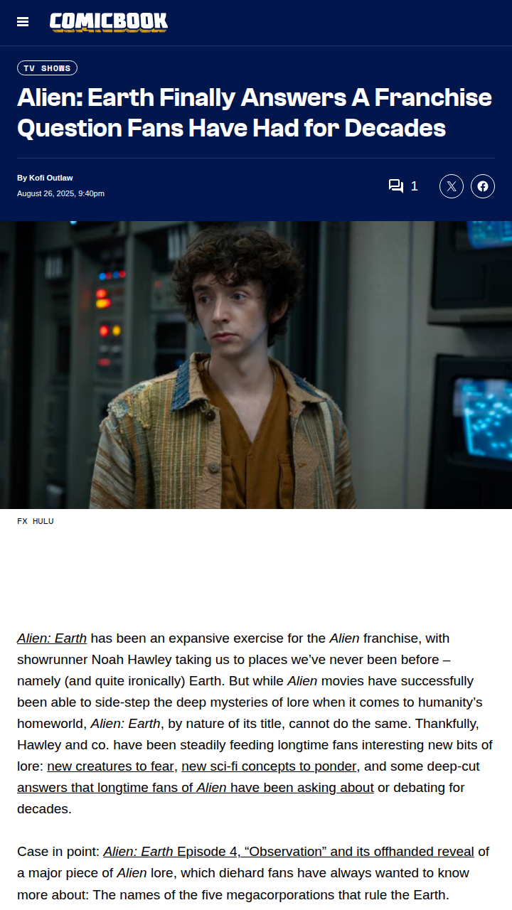 Alien: Earth Drops Major Lore Bombshell 👽