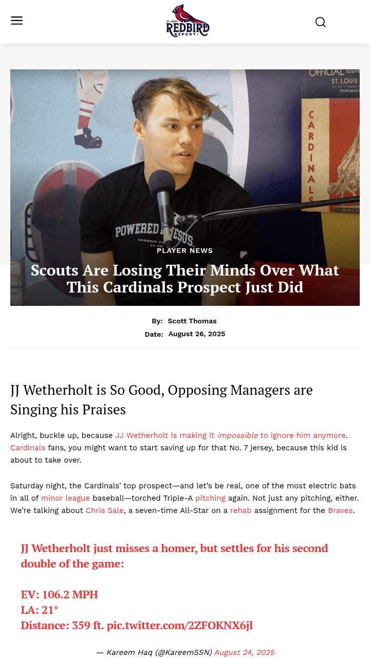JJ Wetherholt Just Owned Chris Sale!