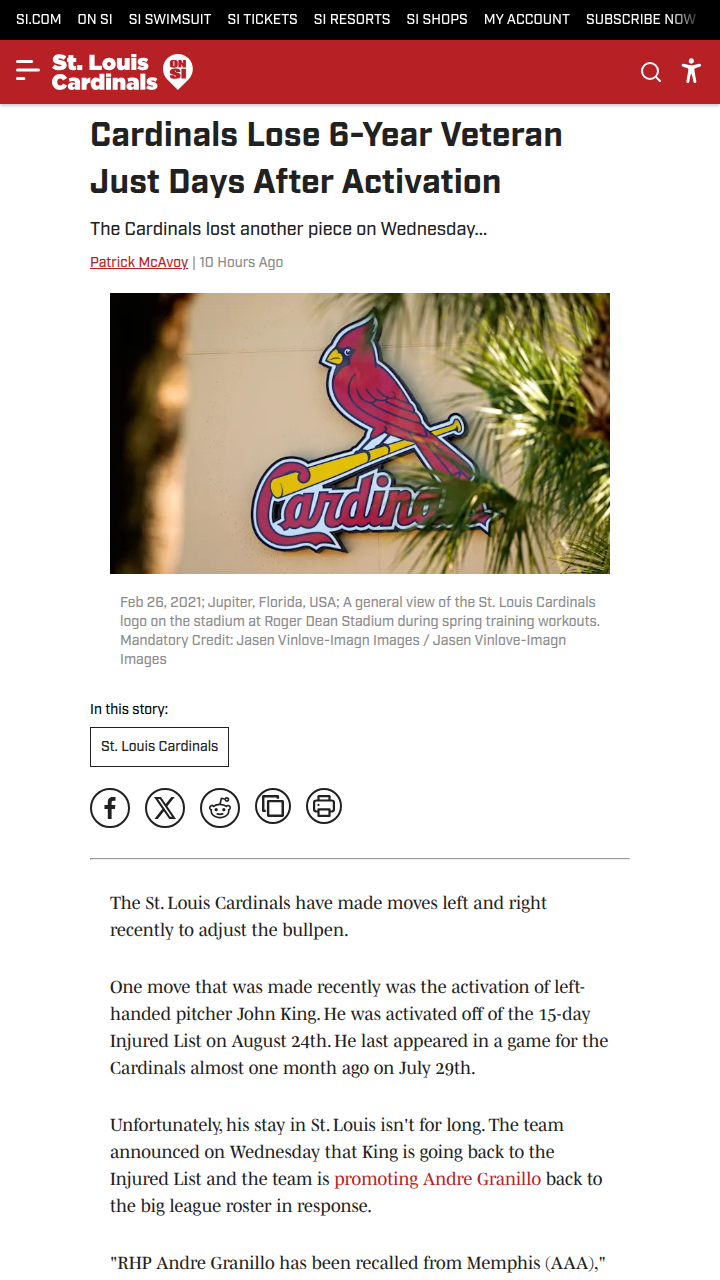 Cardinals bullpen shines despite tough losses