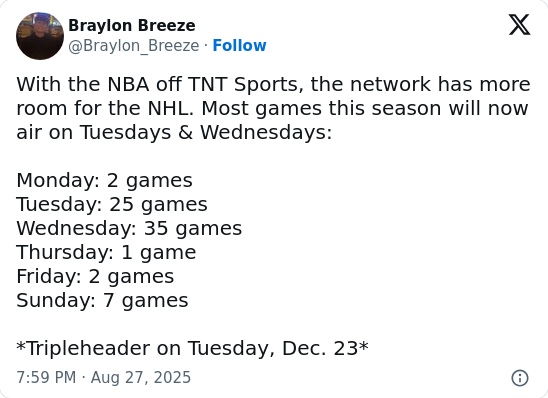 NHL Takes Center Ice on TNT Tuesdays!