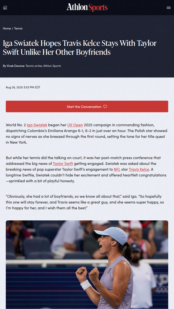 Iga Swiatek Cheers On Taylor Swift & Kelce