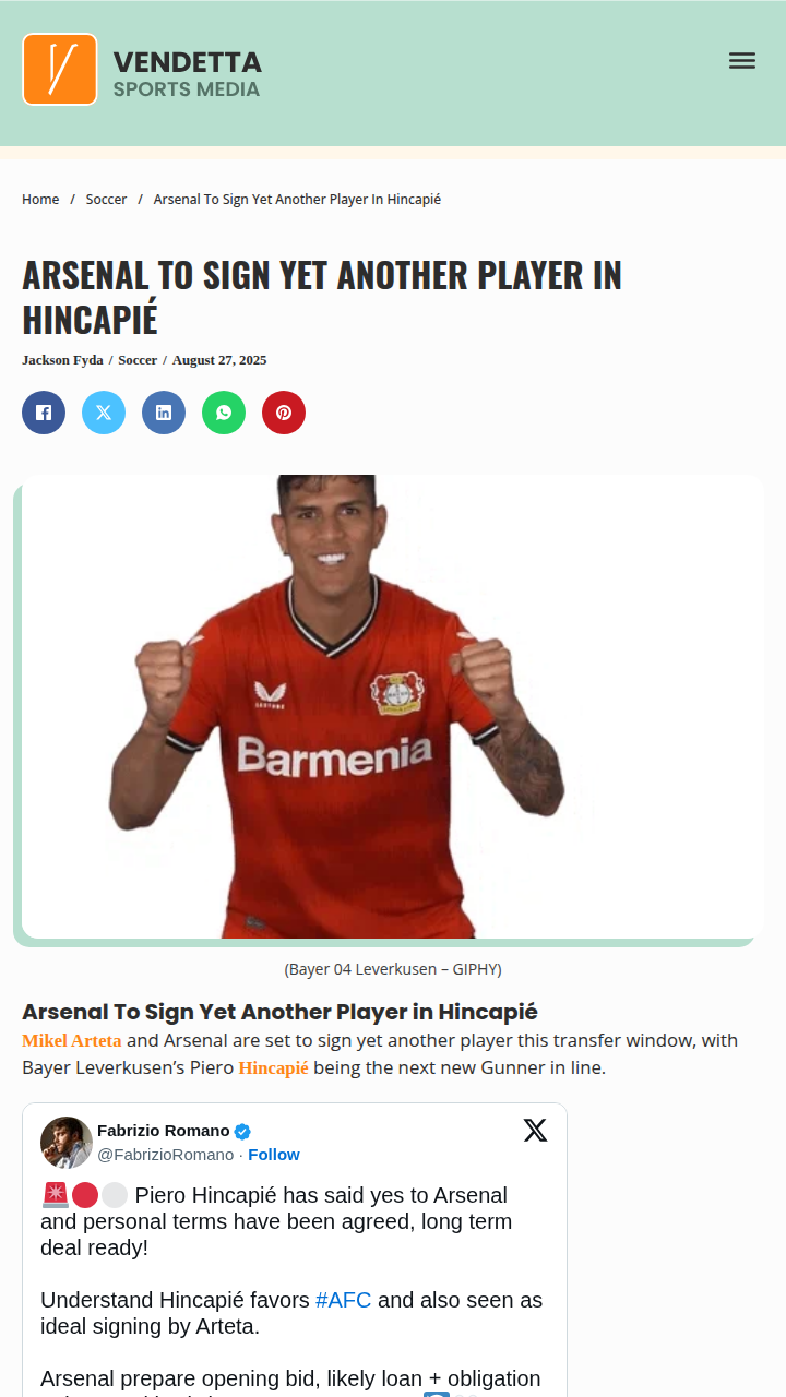 Gunners Eye Hincapié: Next Big Rivalry Move?