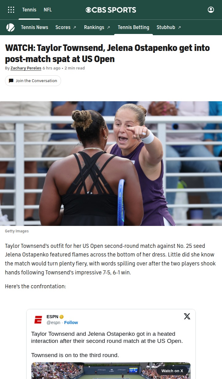 Townsend vs Ostapenko: US Open Sparks Fly!