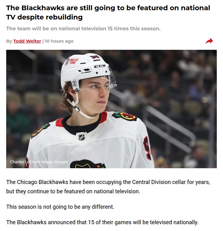 Why the Blackhawks still get national TV love