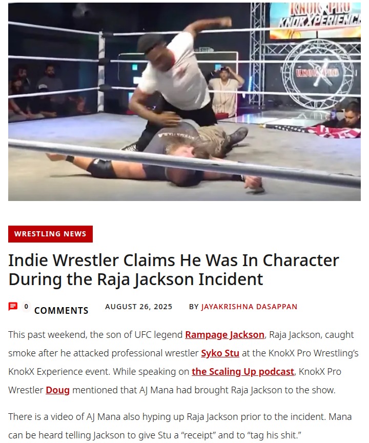 Raja Jackson wrestling incident sparks debate
