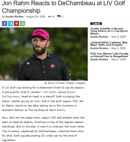 Rahm vs DeChambeau: LIV Golf’s Epic Playoff