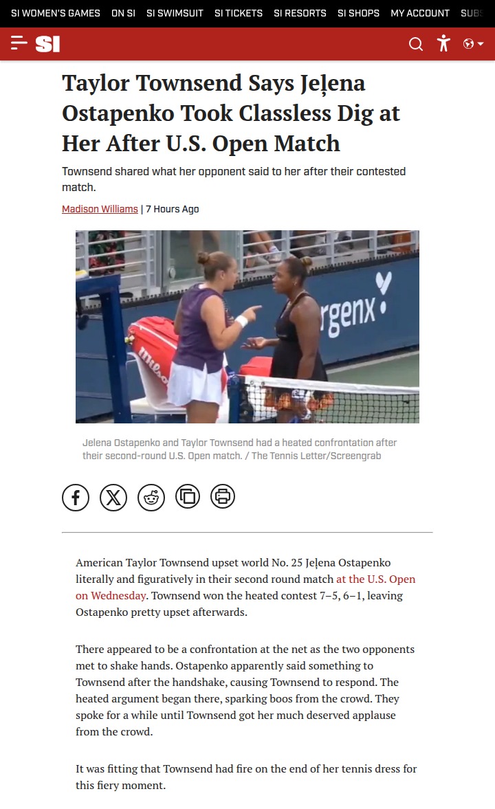 Townsend vs Ostapenko: US Open Sparks Fly