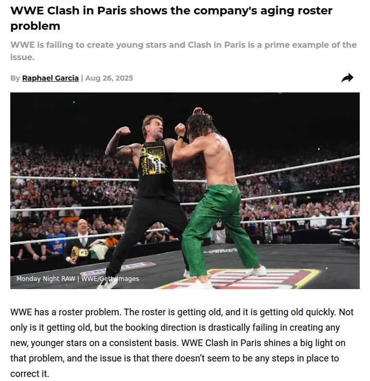 Clash in Paris: Is WWE’s Roster Too Old?