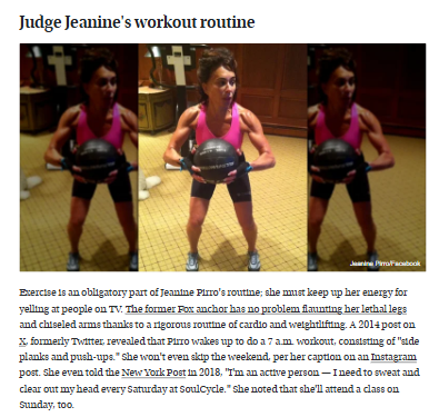 Jeanine Pirro’s Gym Routine Is Wild