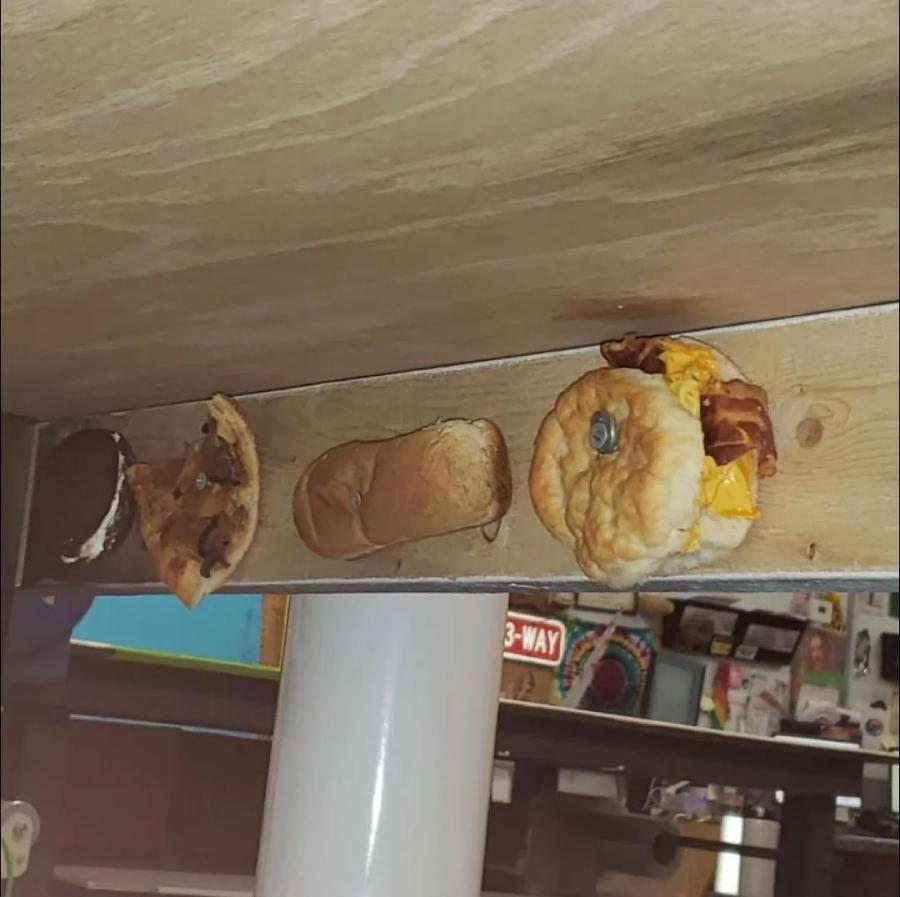 Wildest Finds Yet! 🍕 Bread Nailed Under Table?!