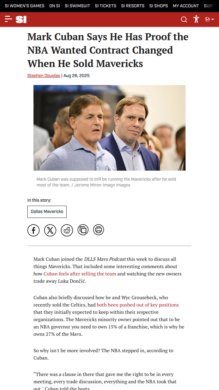 Cuban Drops Bombshell on NBA & Luka Trade