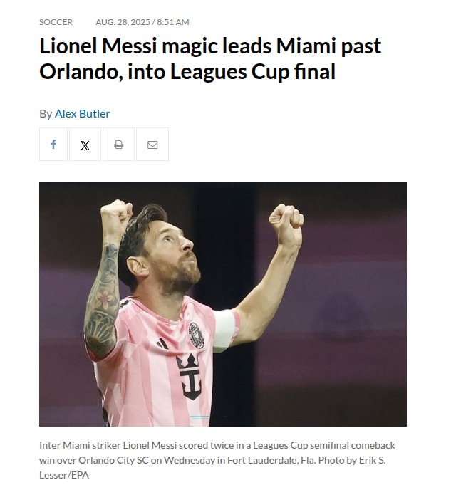 Messi lifts Inter Miami to Leagues Cup final