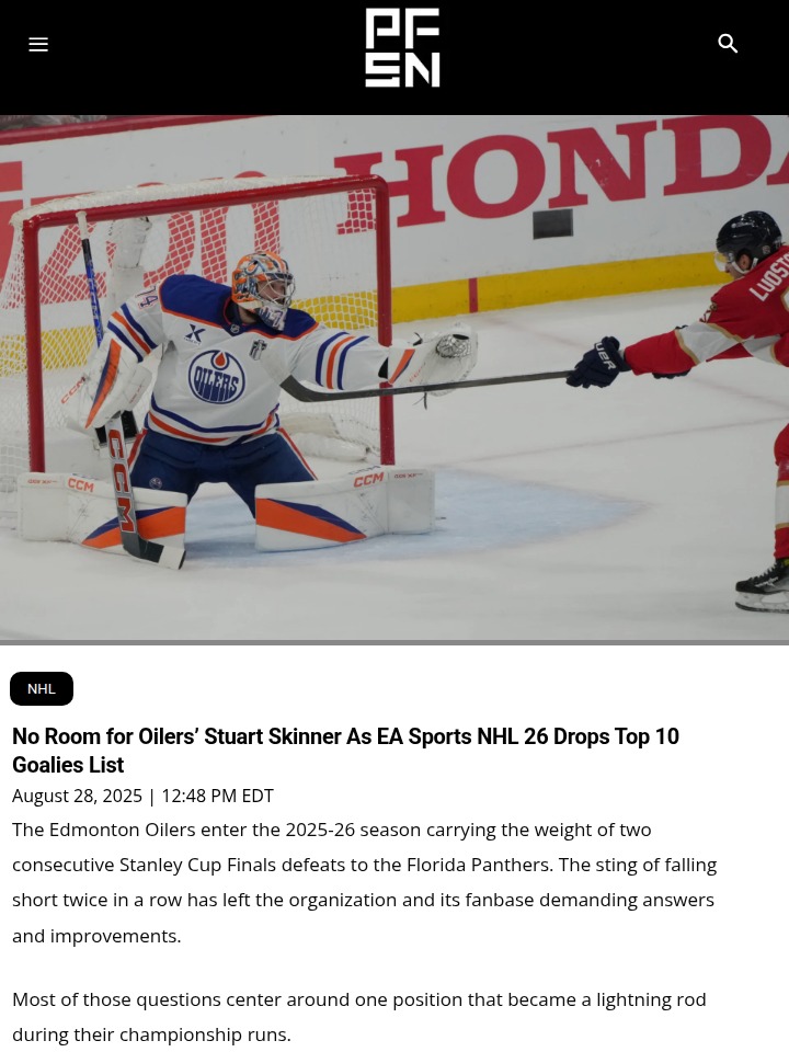 Skinner Snubbed: EA NHL 26 Sparks Oilers Debate