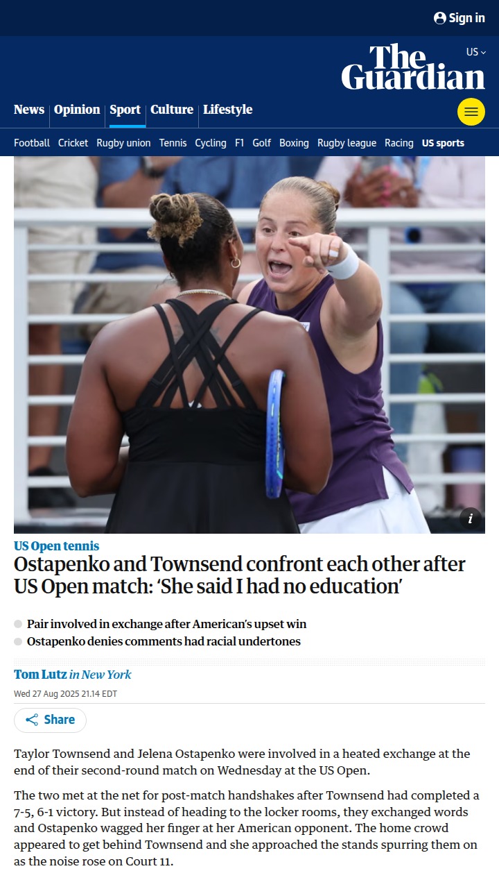 Townsend vs Ostapenko: US Open Sparks Fly!