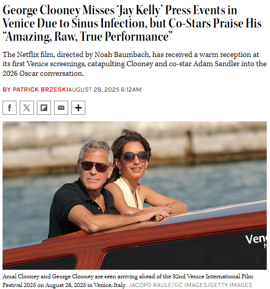 George Clooney Misses Venice, But Delivers Big