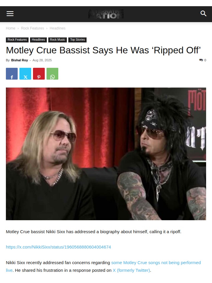 Nikki Sixx Spills on Setlist Drama 🎸