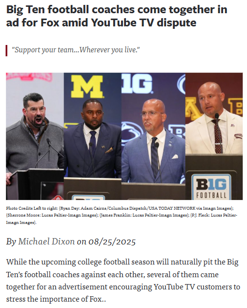 Big Ten Coaches Team Up for Fox Ad Drama 🏈