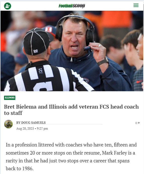 Illinois football lands legendary coach Farley