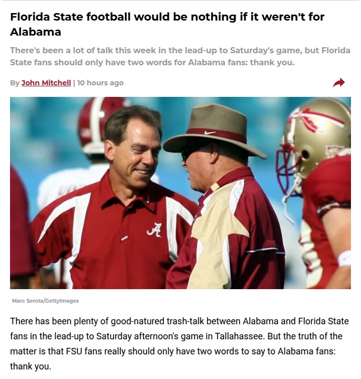 How Bama’s Miss Made FSU Football History