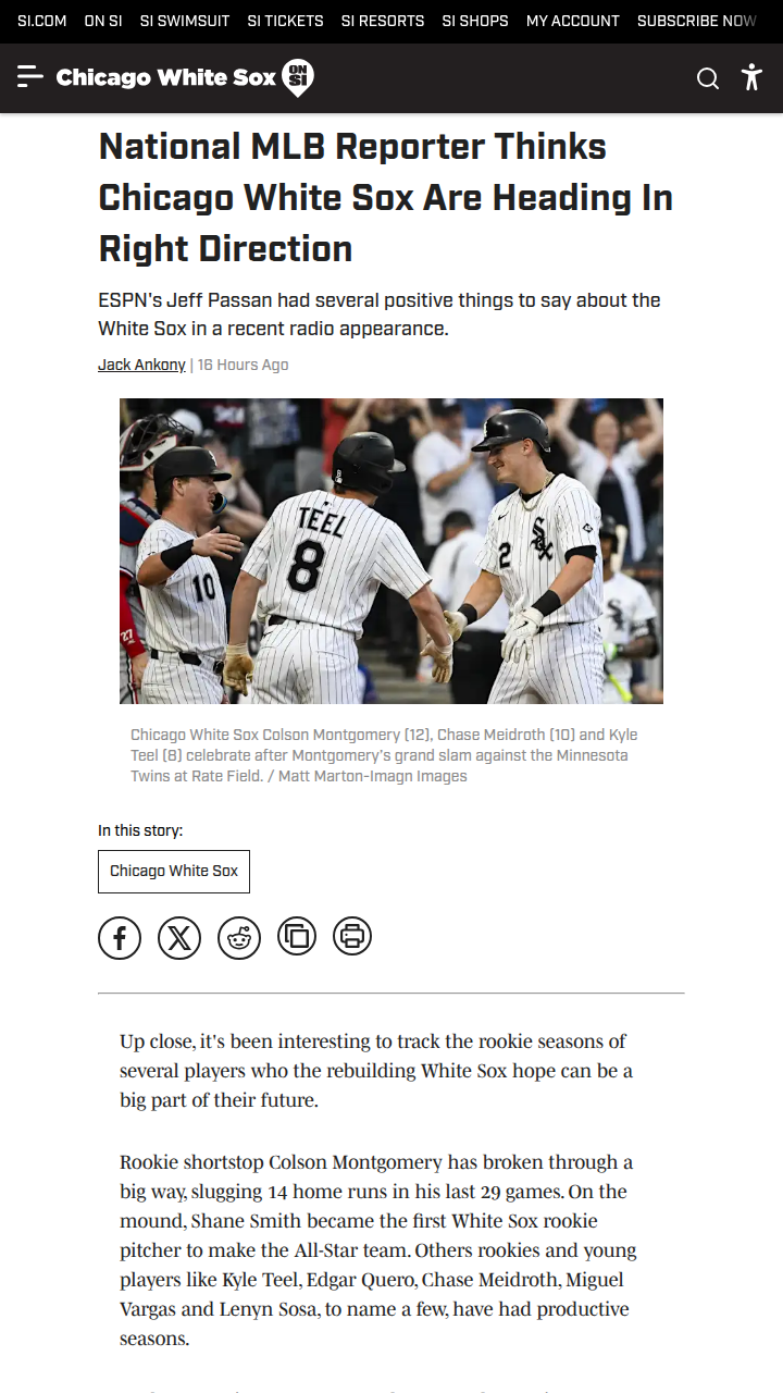 White Sox youth movement sparks hope in Chicago