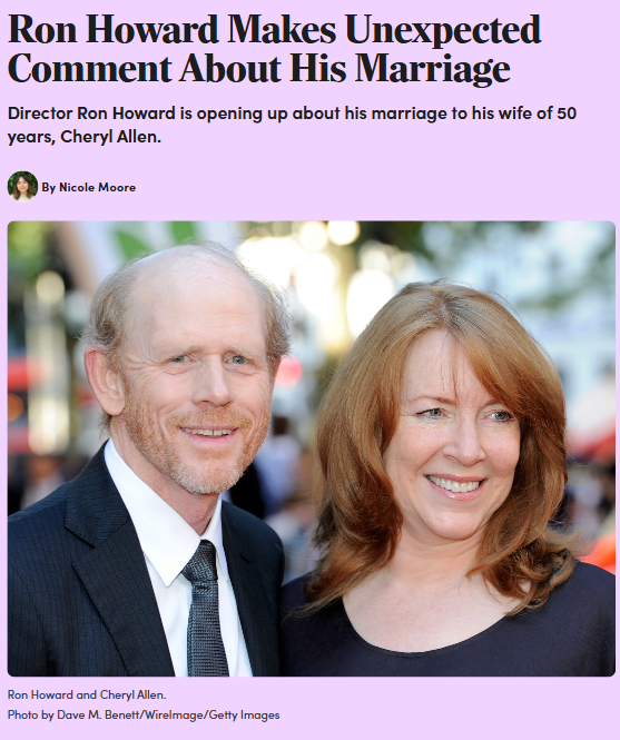 Ron Howard’s Surprising Wedding Confession