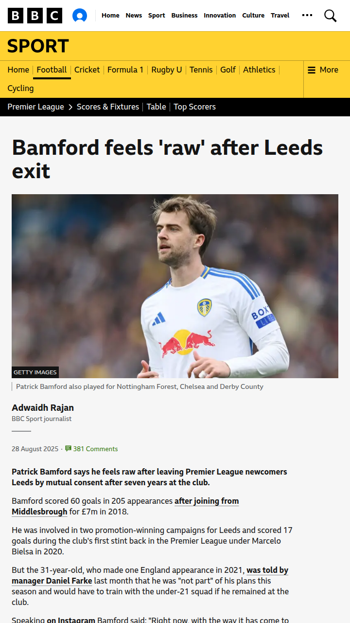 Bamford’s Emotional Leeds Farewell: End of an Era