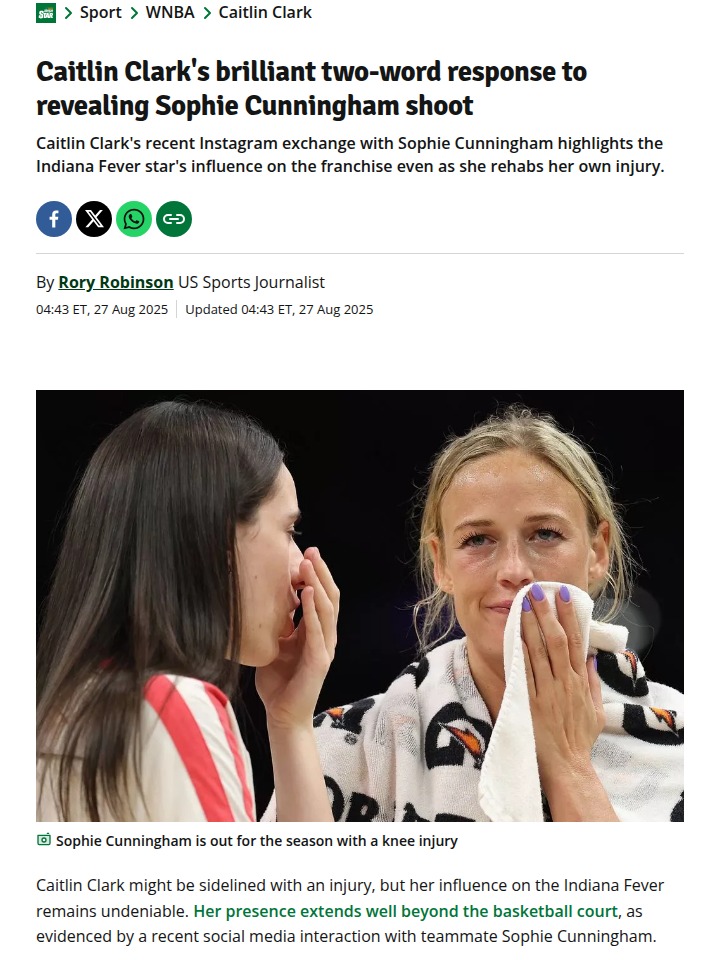 Caitlin Clark’s playful comment lights up Fever fans