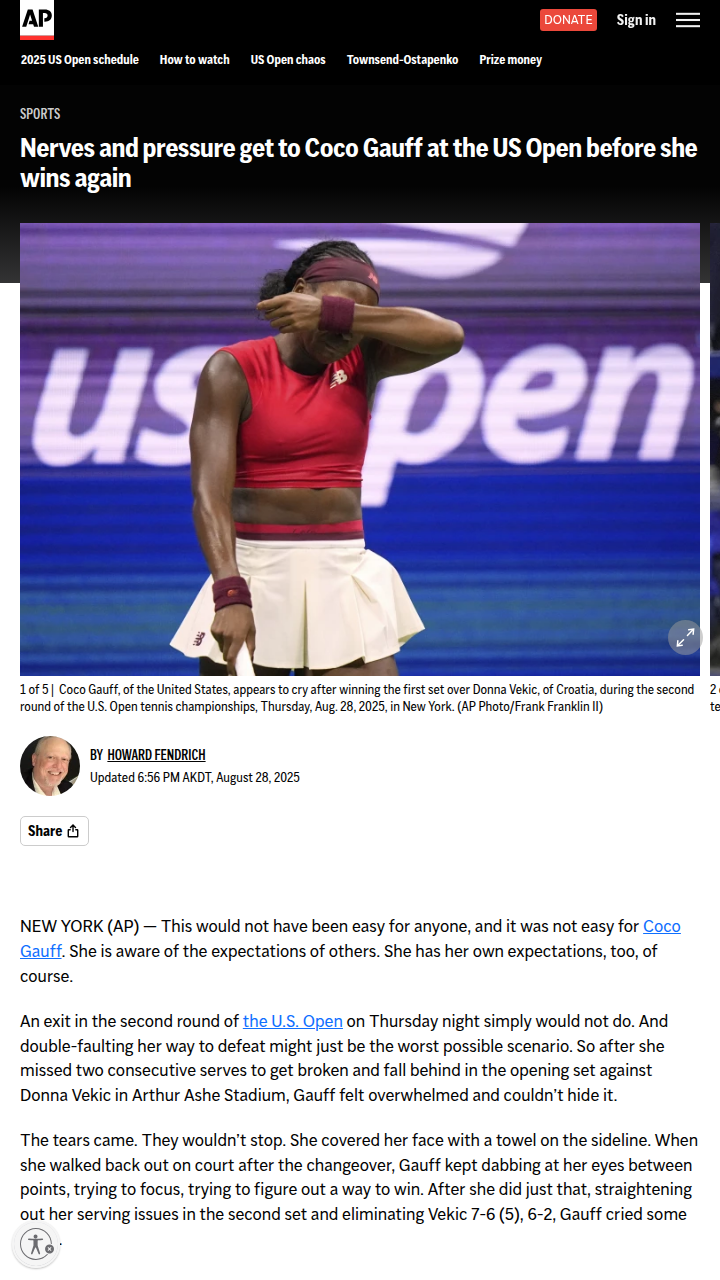 Coco Gauff’s US Open Nerves: How She Fought Back