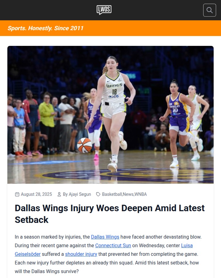 Dallas Wings' season rocked by injury crisis