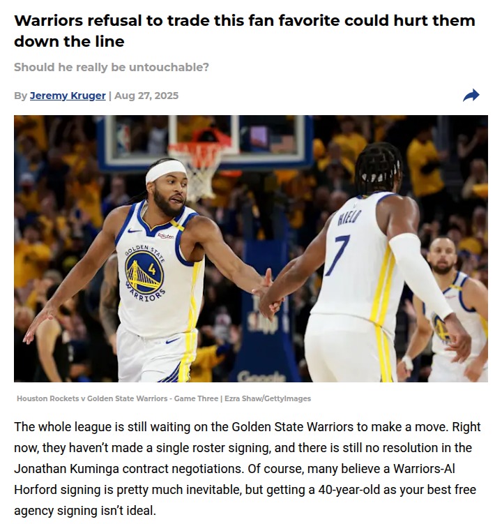 Should the Dubs Risk It All for Buddy Buckets?