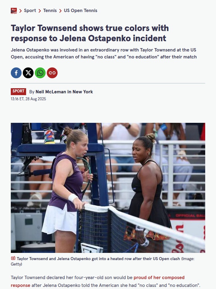 Taylor Townsend Stays Classy vs Ostapenko Drama