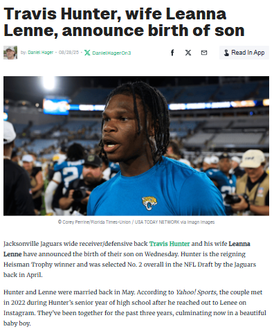 Travis Hunter celebrates big wins on and off the field