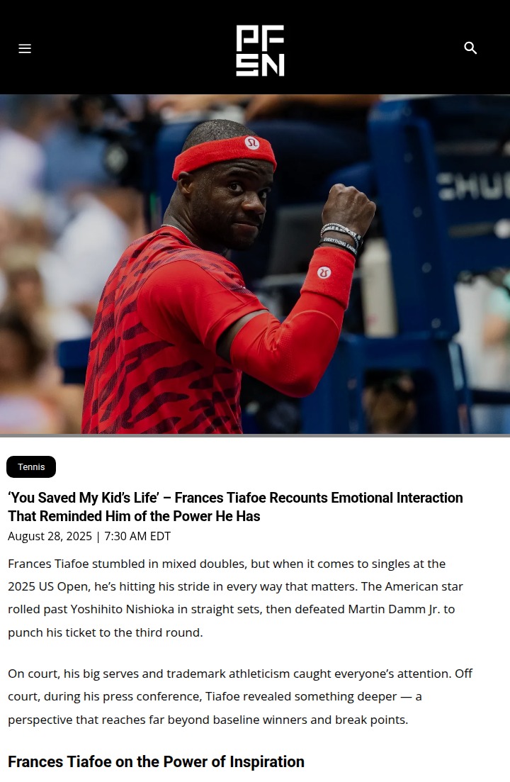 Big Foe’s US Open Run: More Than Tennis