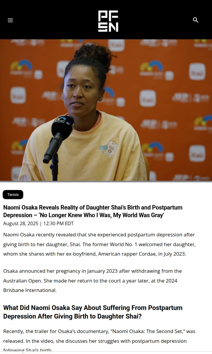Osaka Opens Up: Postpartum Struggles & US Open Return