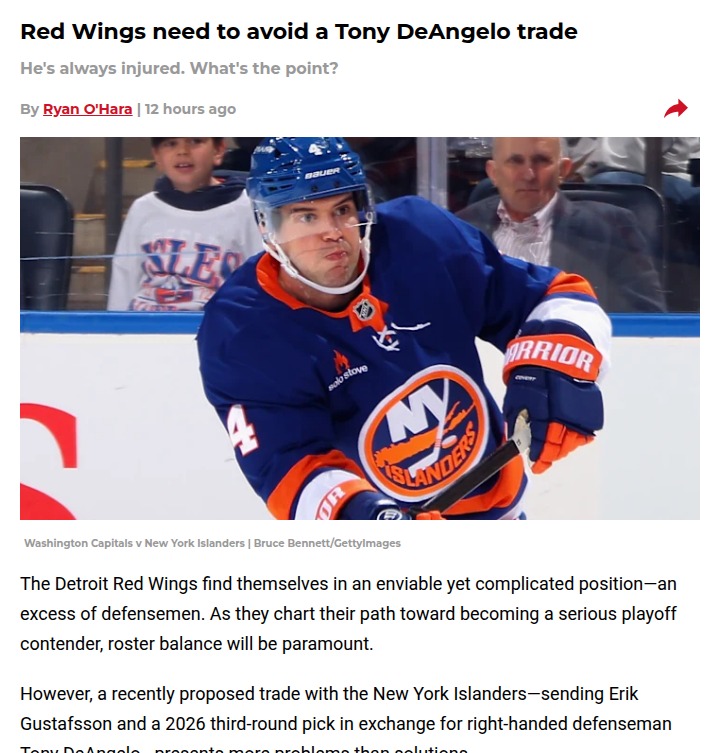 Red Wings should play it smart with trades