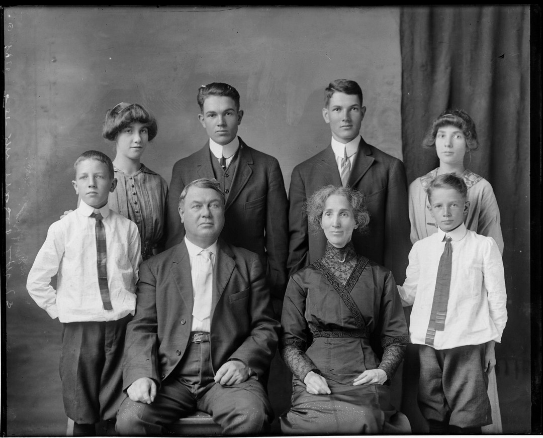 Parents and Their Three Sets of Twins, 1920s