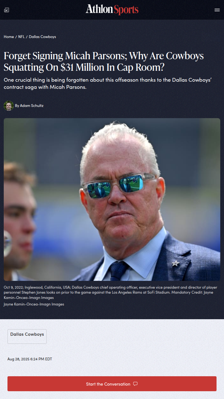 Cowboys’ $31M cap stash: What’s the plan?