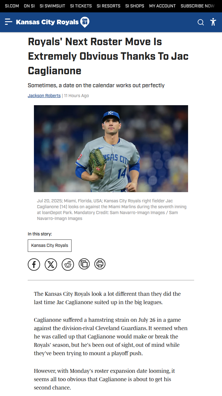 Royals fans: Jac Caglianone’s big shot is here