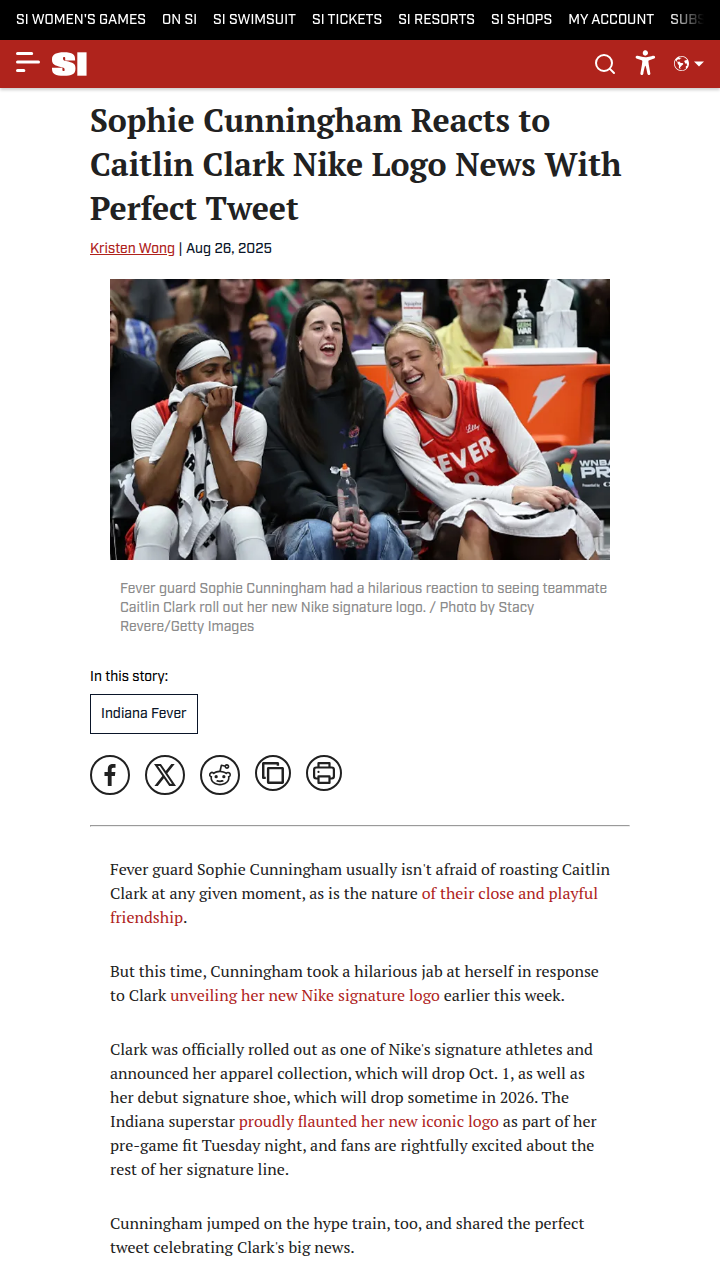 Caitlin Clark Logo Drops, Sophie Claps Back