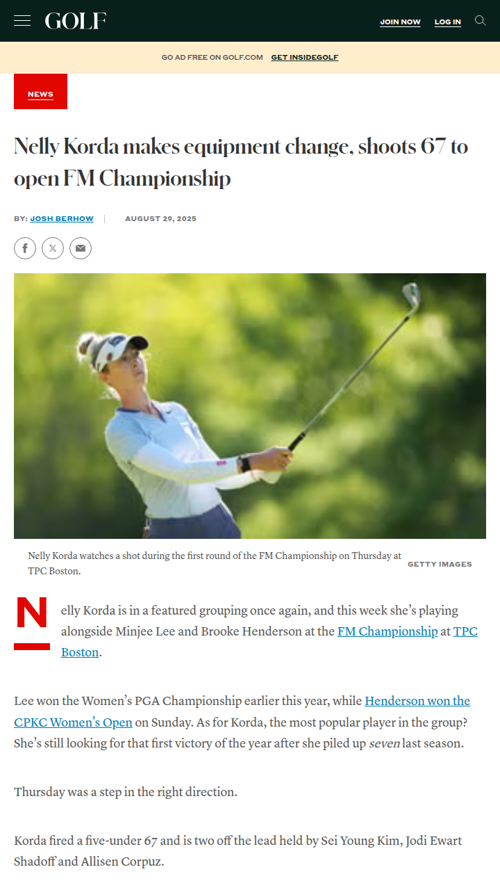 Nelly Korda’s bold putter switch pays off