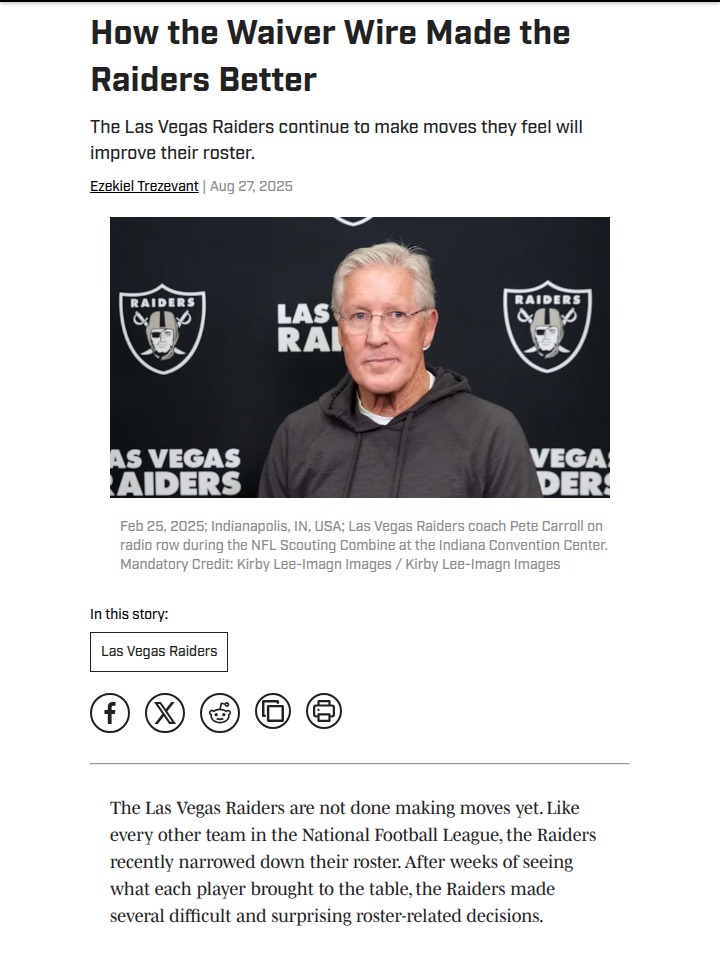 Raiders’ latest moves fire up roster competition